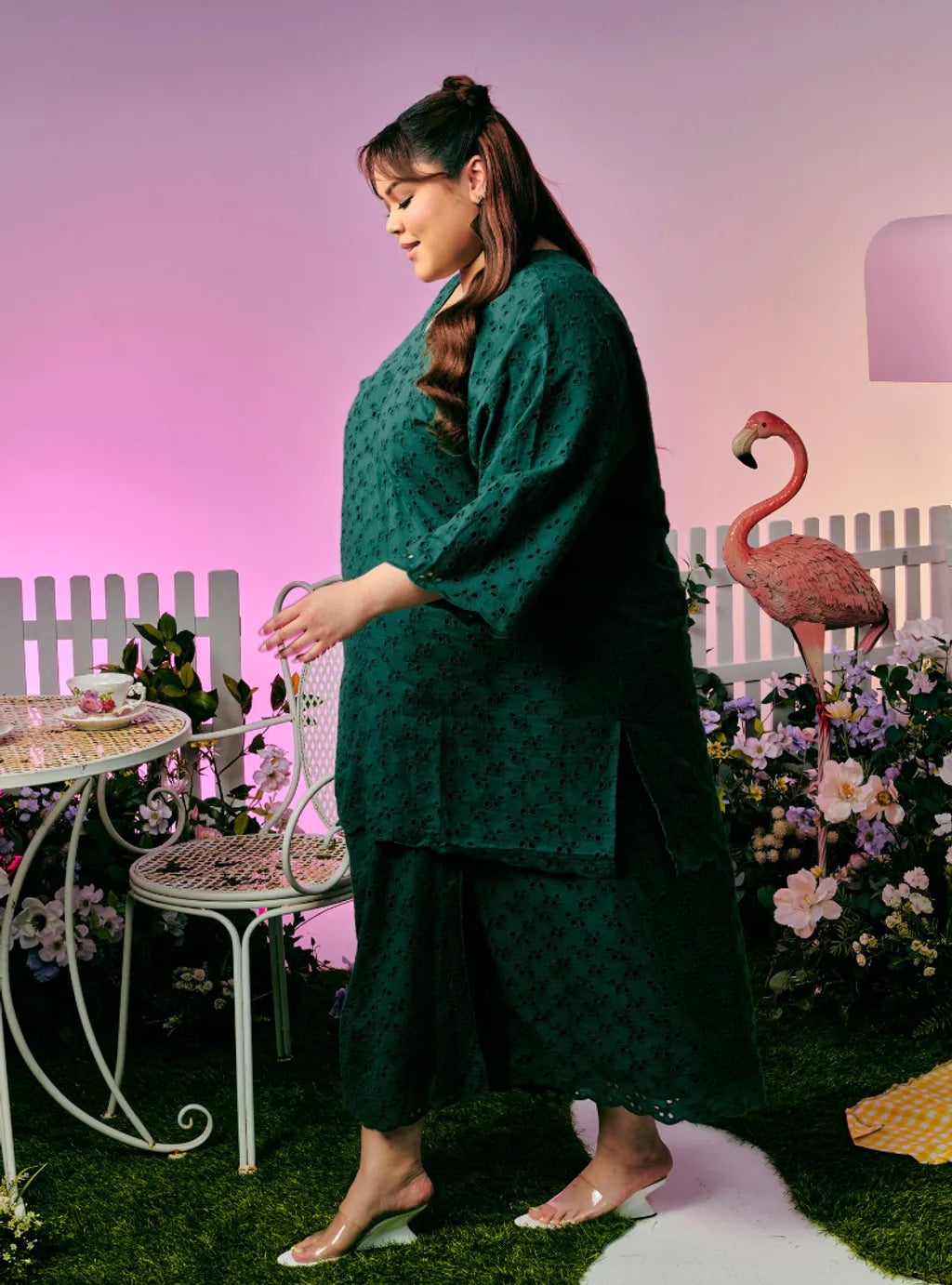 PO TUN YASMIN Raya Embroidered Eyelet Oversize Kurung