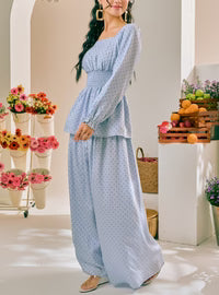 PO Kenna Smocked Peplum Top