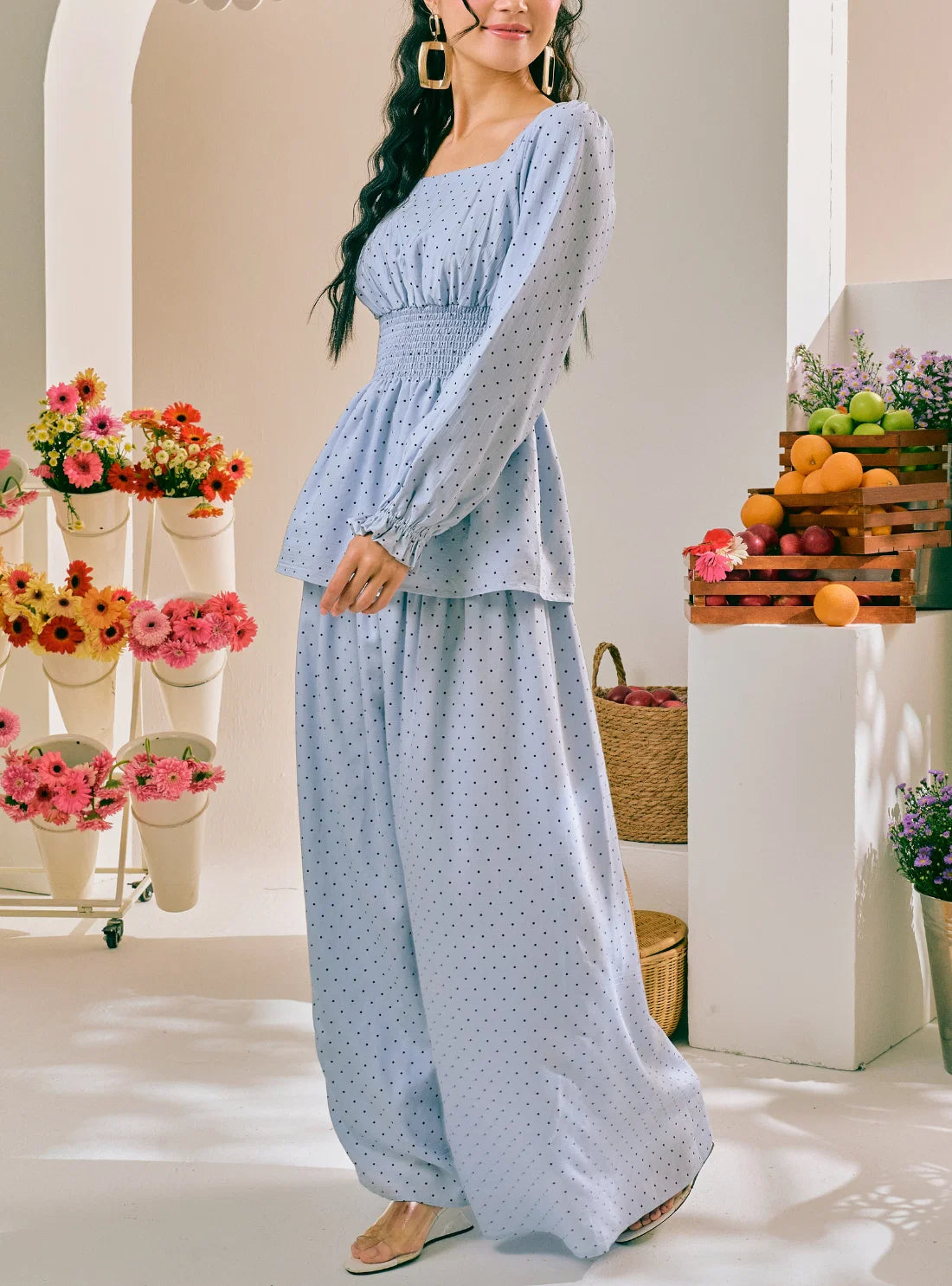 PO Kenna Smocked Peplum Top