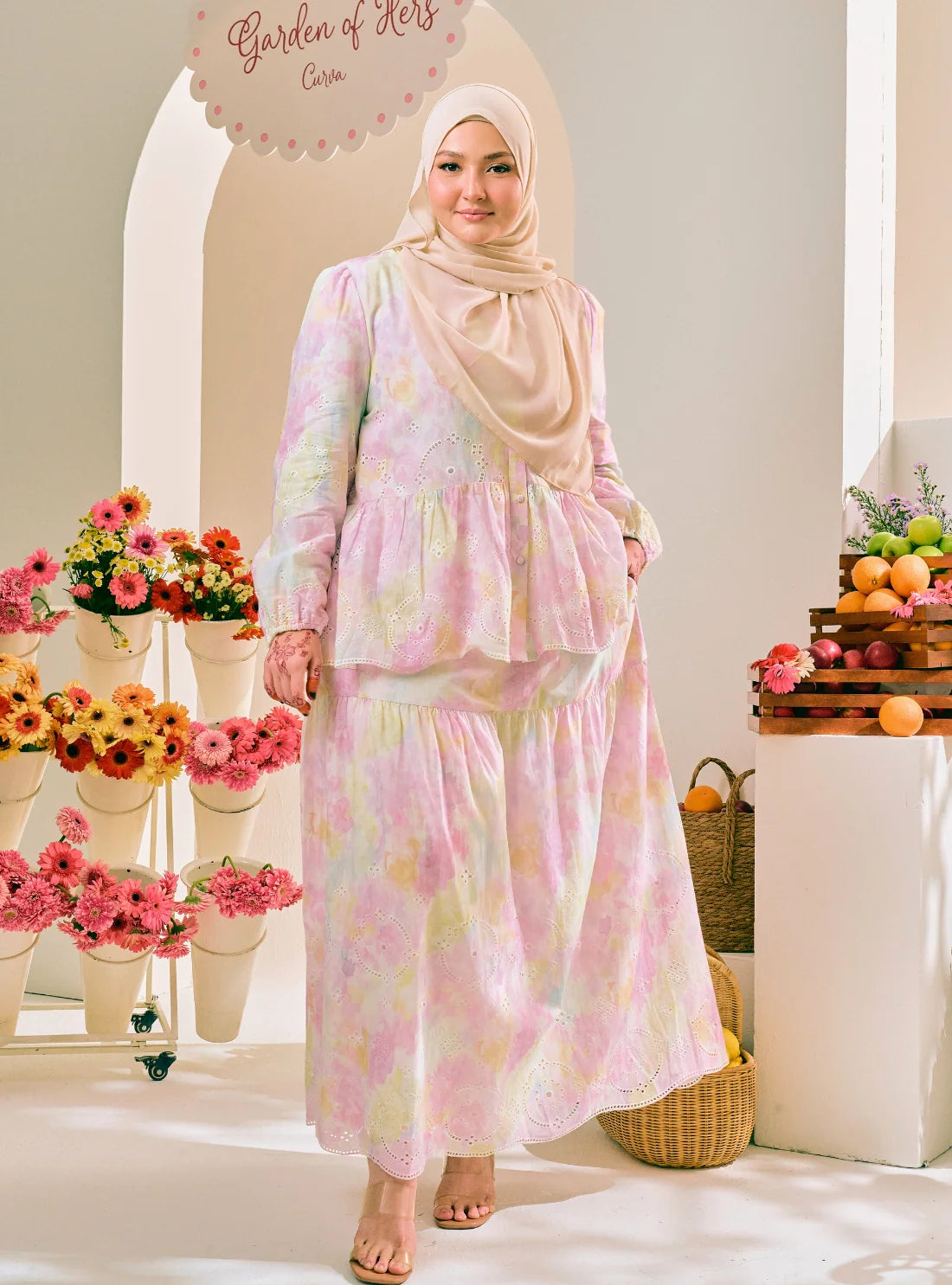 PO Macaron Ombre Button-Front Top