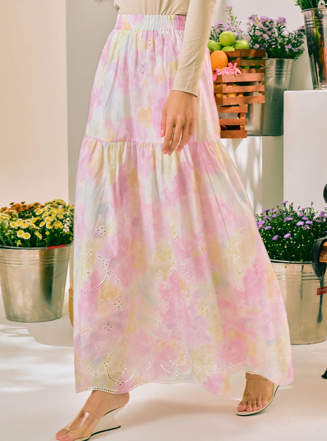 PO Muse Ombre A-Line Tiered Skirt