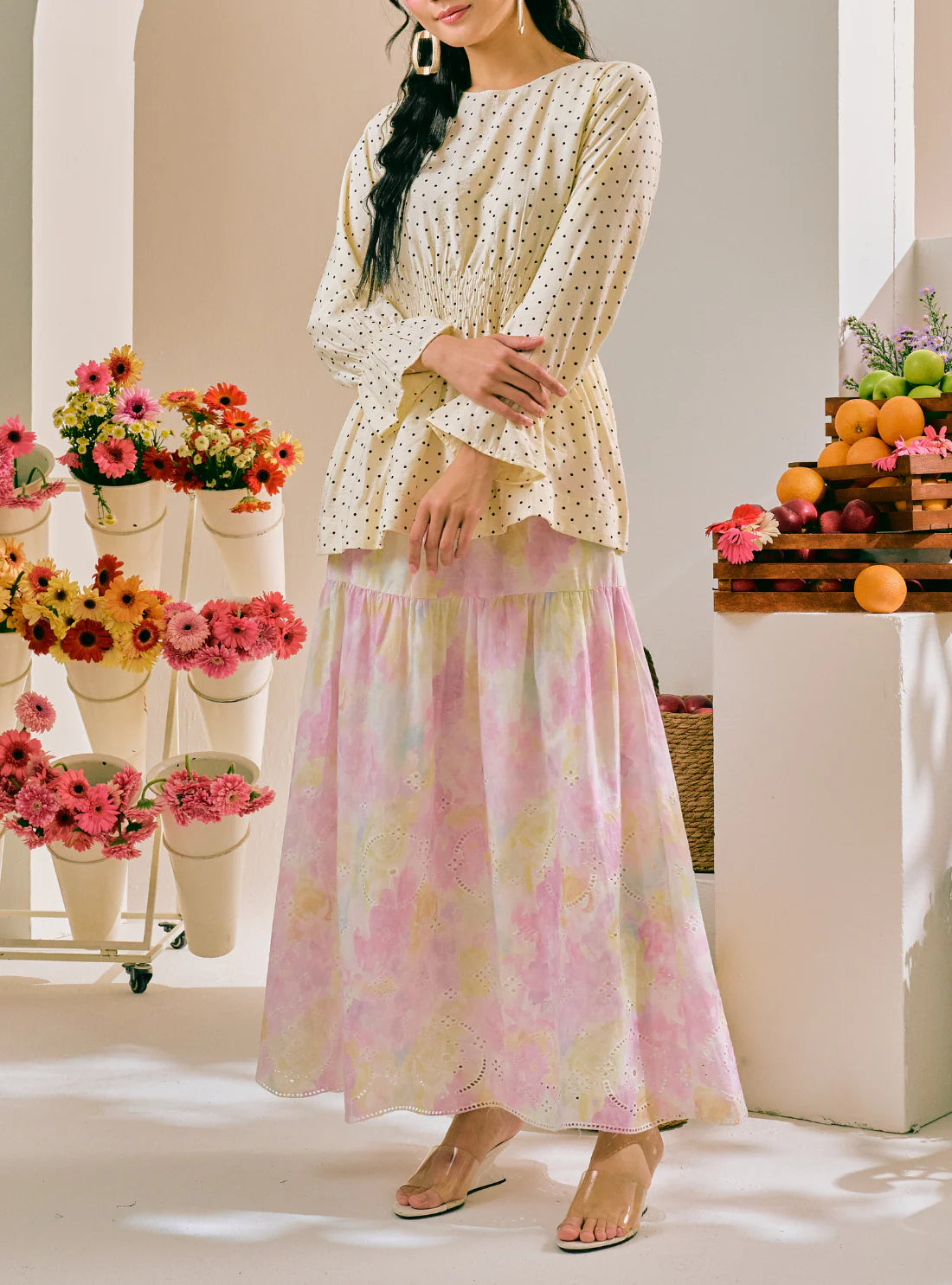 PO Muse Ombre A-Line Tiered Skirt