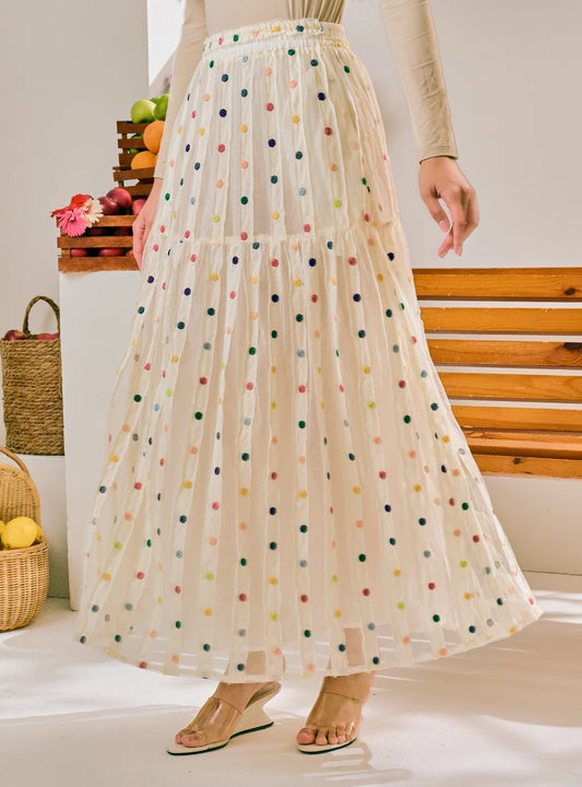 PO Maven Dot A-Line Tiered Skirt