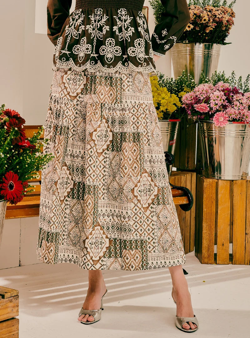 PO Blair A-Line Tiered Skirt