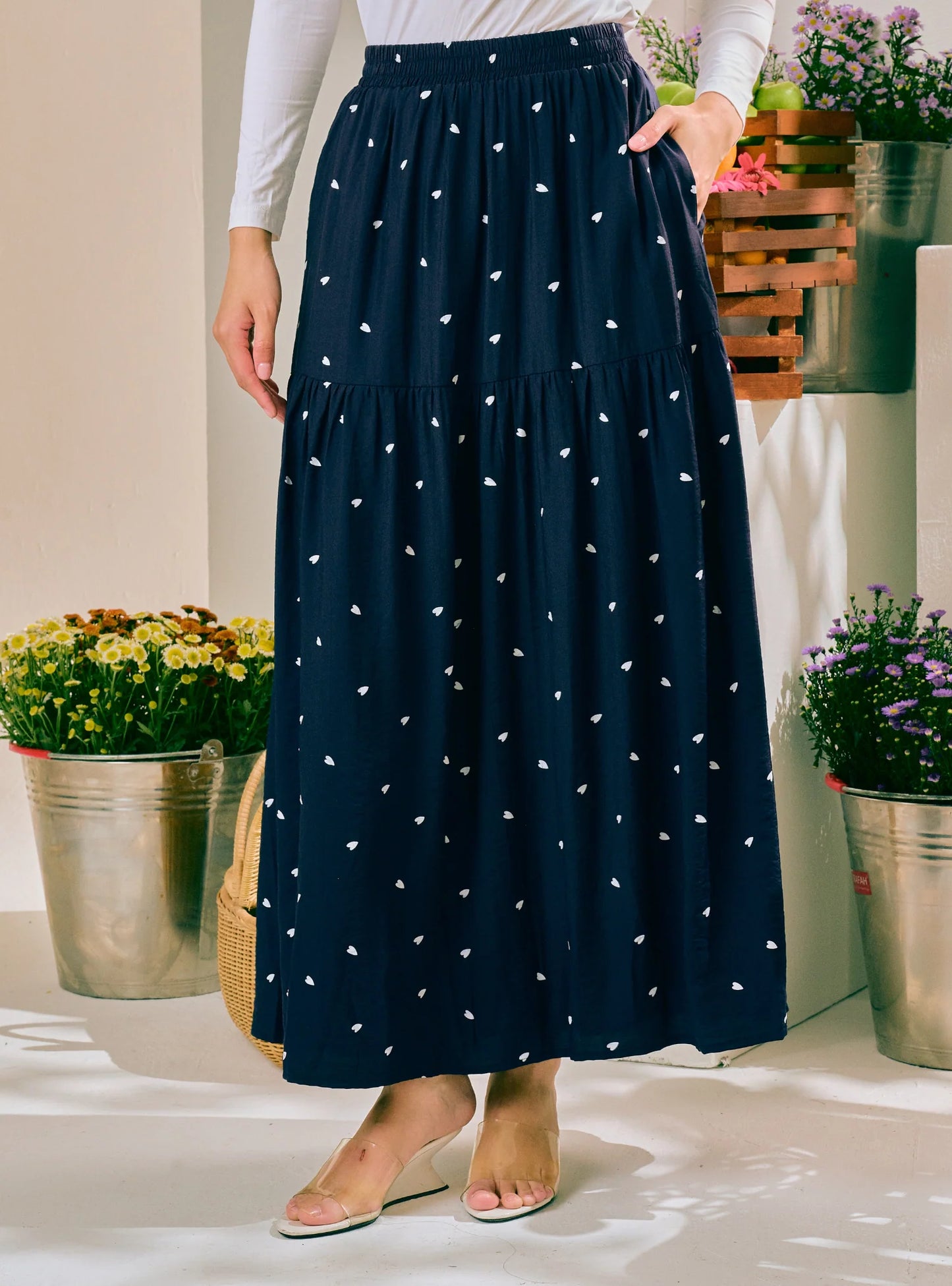 PO Annie Print A-Line Tiered Skirt