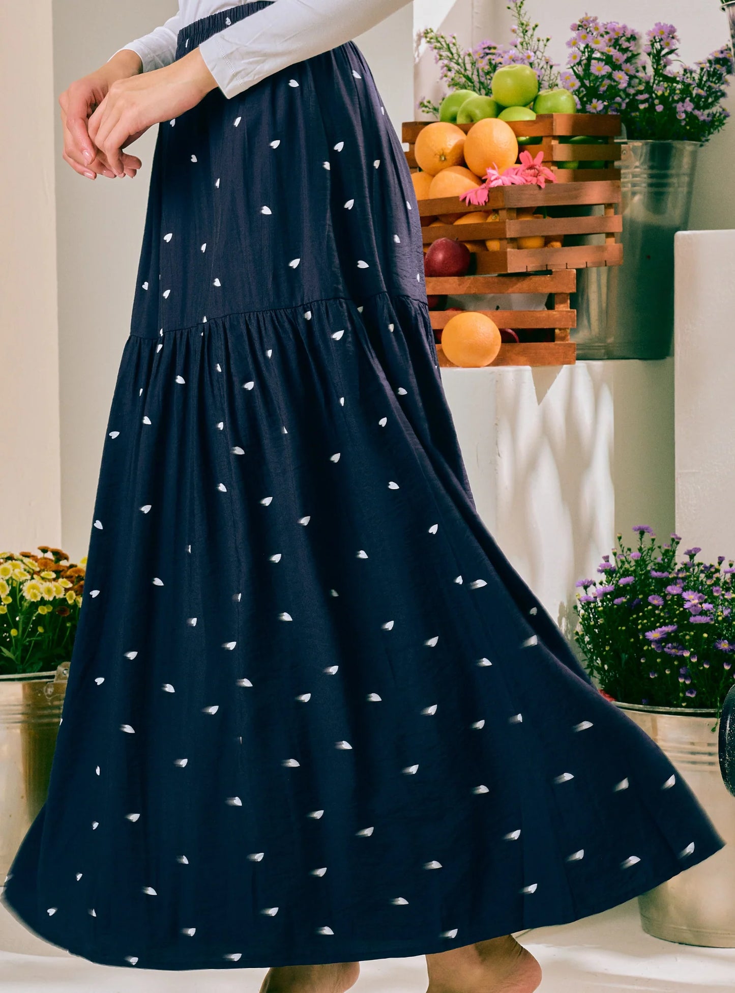 PO Annie Print A-Line Tiered Skirt