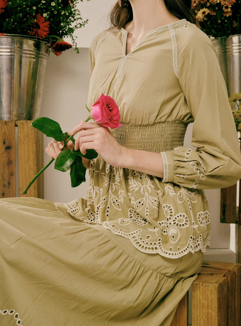 PO Rosalie Smocked Linen Top