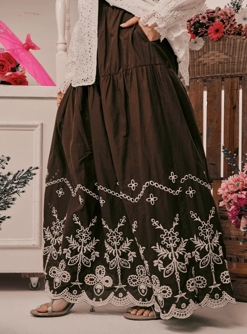 PO Remi Tiered Linen Maxi Skirt