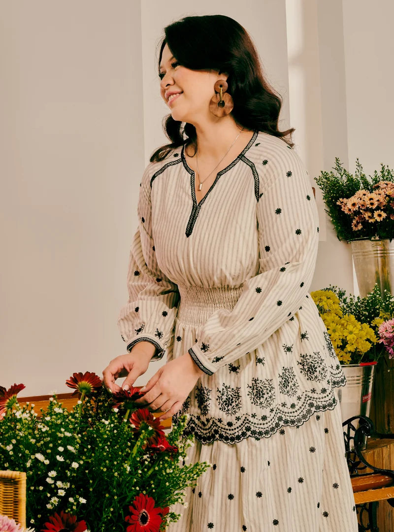 PO Rhea Smocked Linen Top