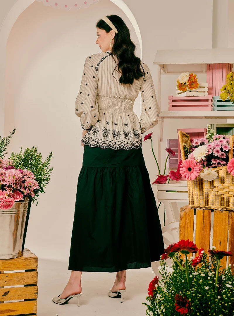 PO Rhea Smocked Linen Top