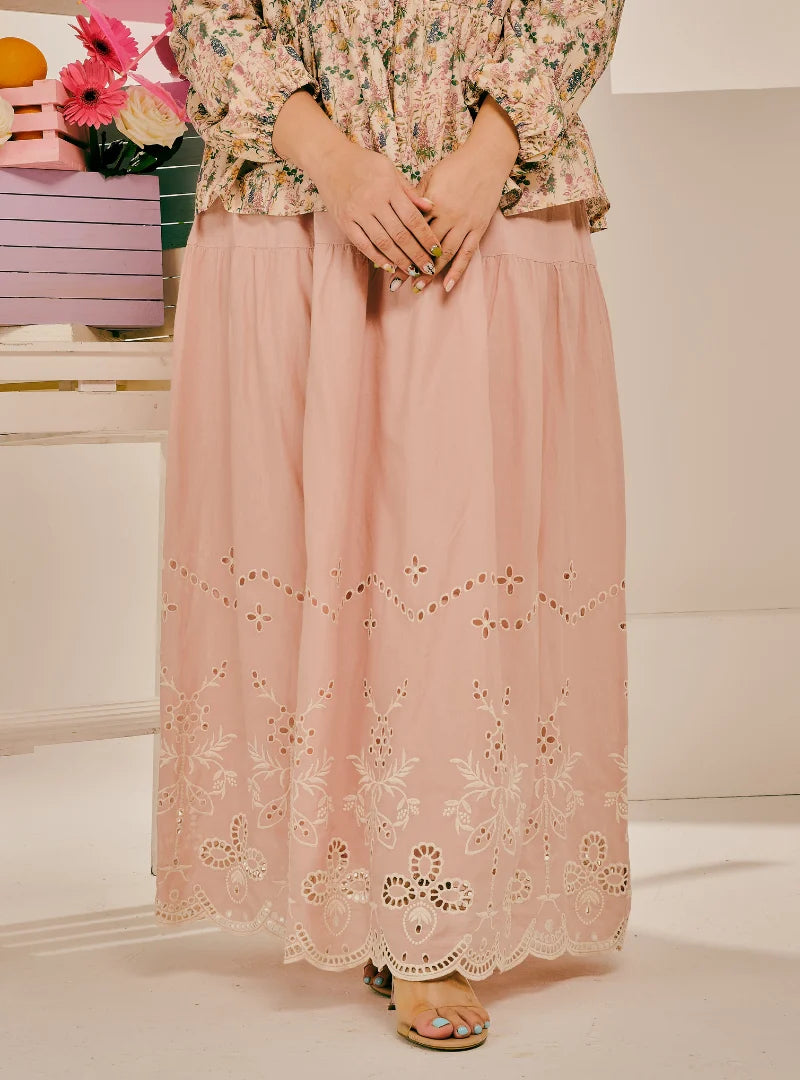 PO Remi Tiered Linen Maxi Skirt