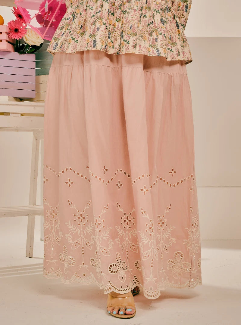 PO Remi Tiered Linen Maxi Skirt