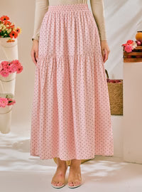PO Dana Polka Dotted A-Line Tiered Skirt