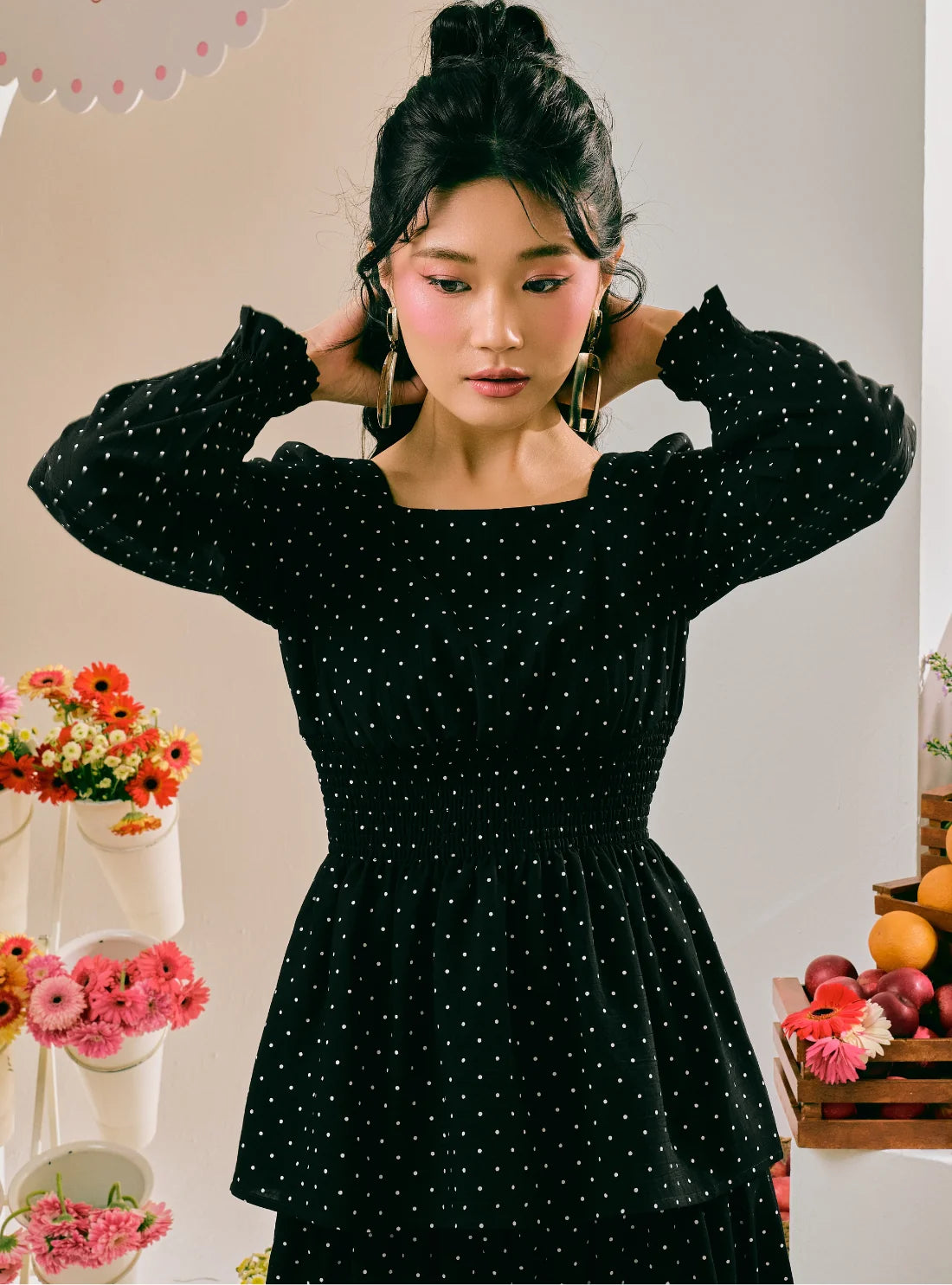 PO Kenna Smocked Peplum Top