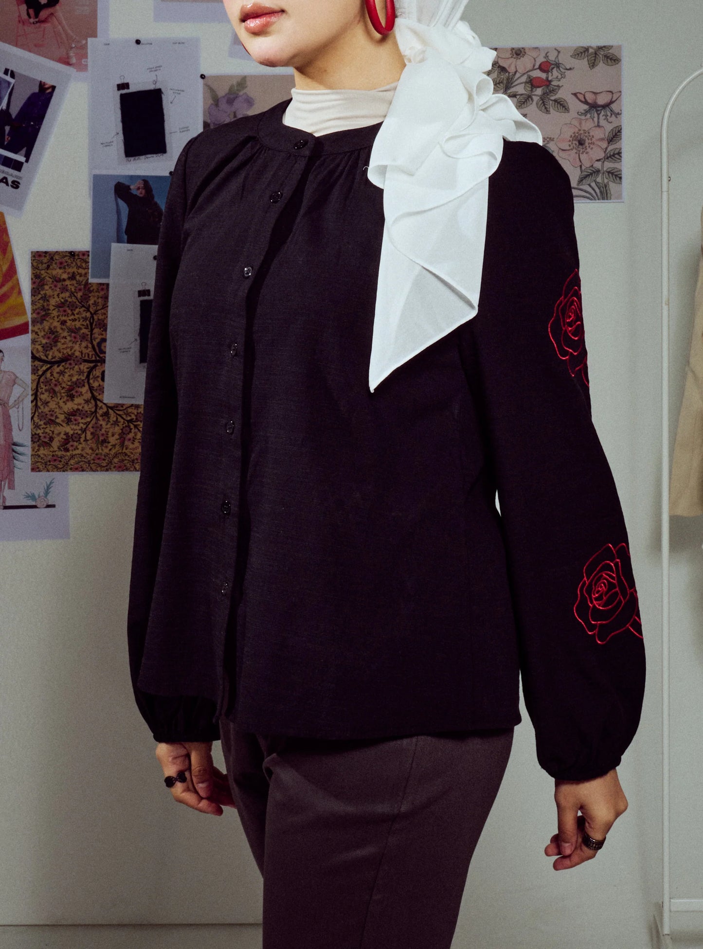 Kemeja Tess Embroidered Button-up Shirt