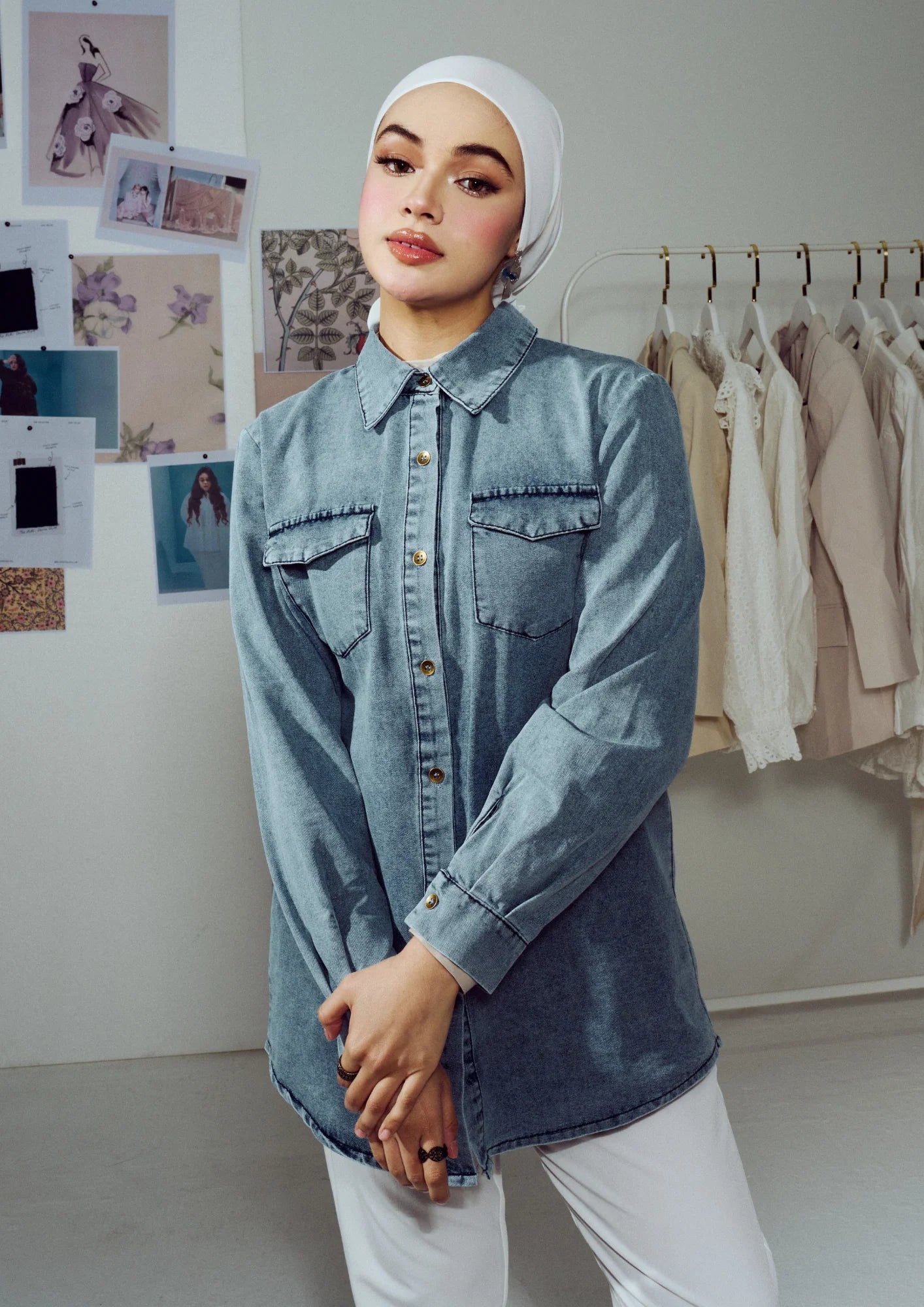 Kemeja Inka Denim Button Down Shirt