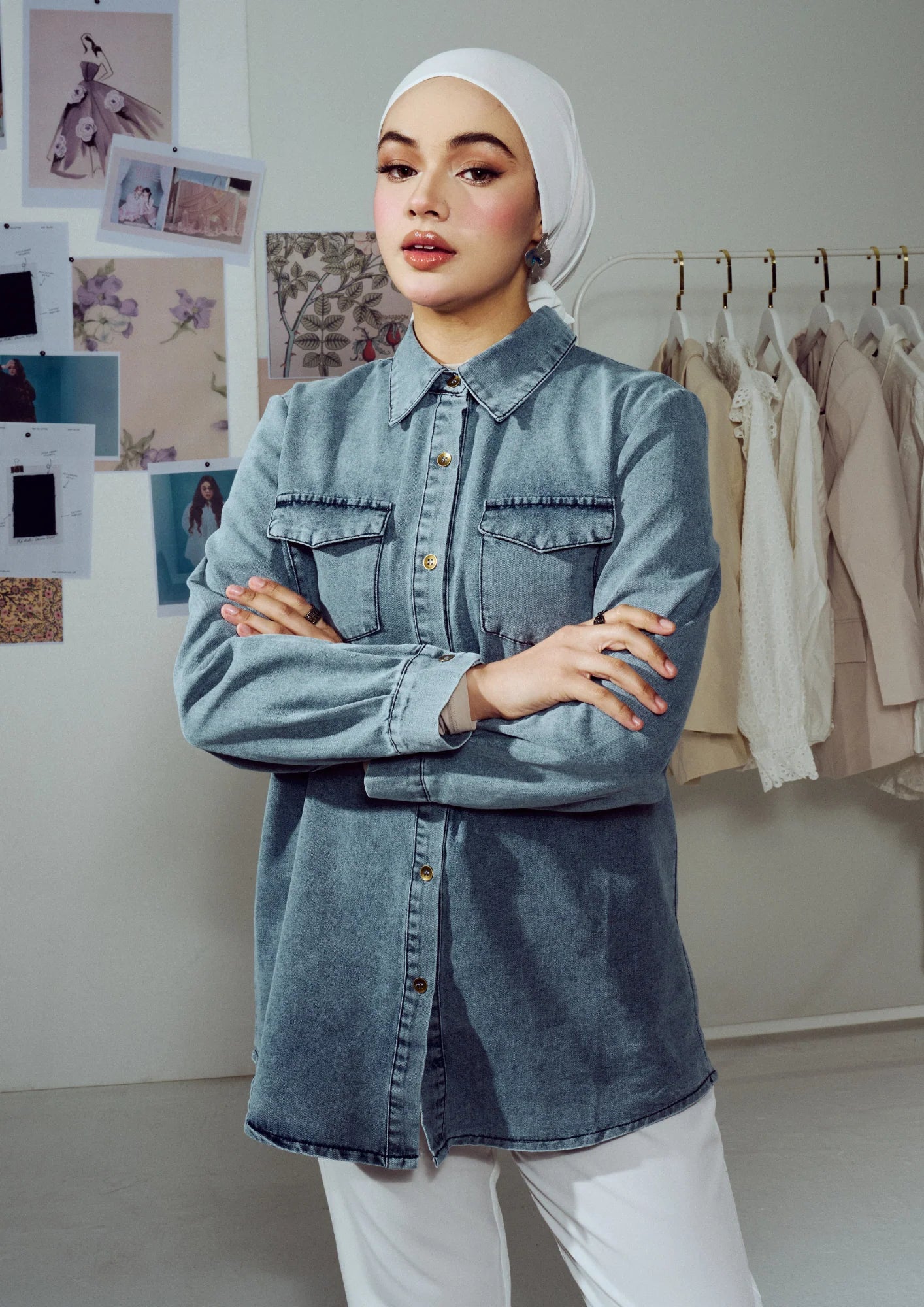 Kemeja Inka Denim Button Down Shirt