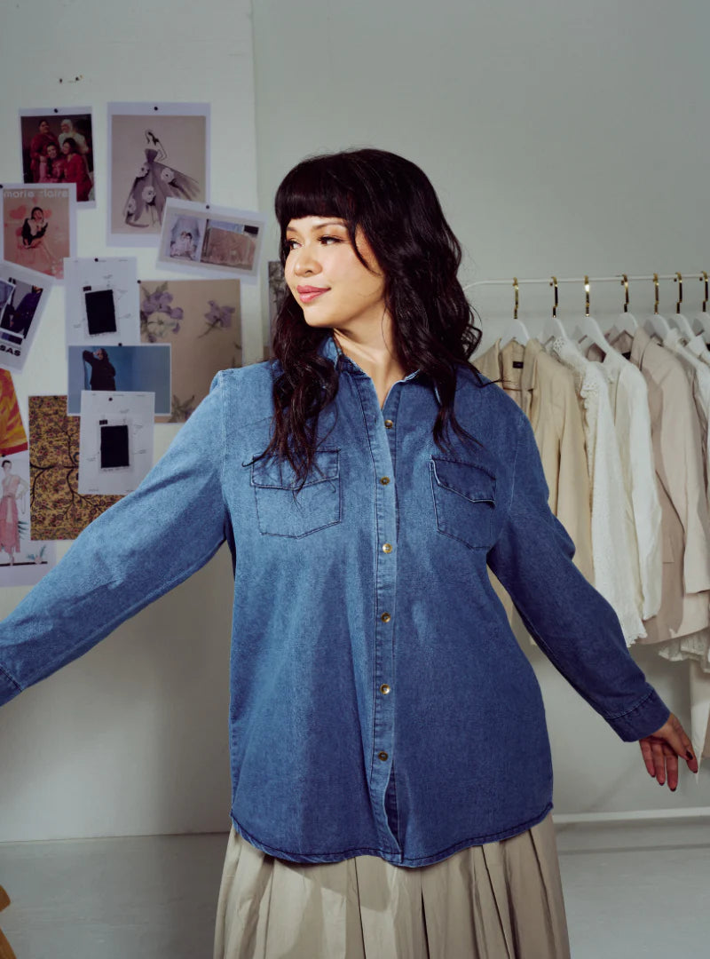 Kemeja Inka Denim Button Down Shirt