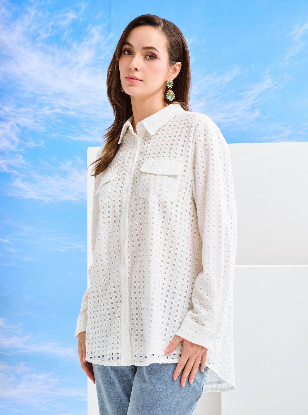 Kemeja Elodie Cotton Eyelet