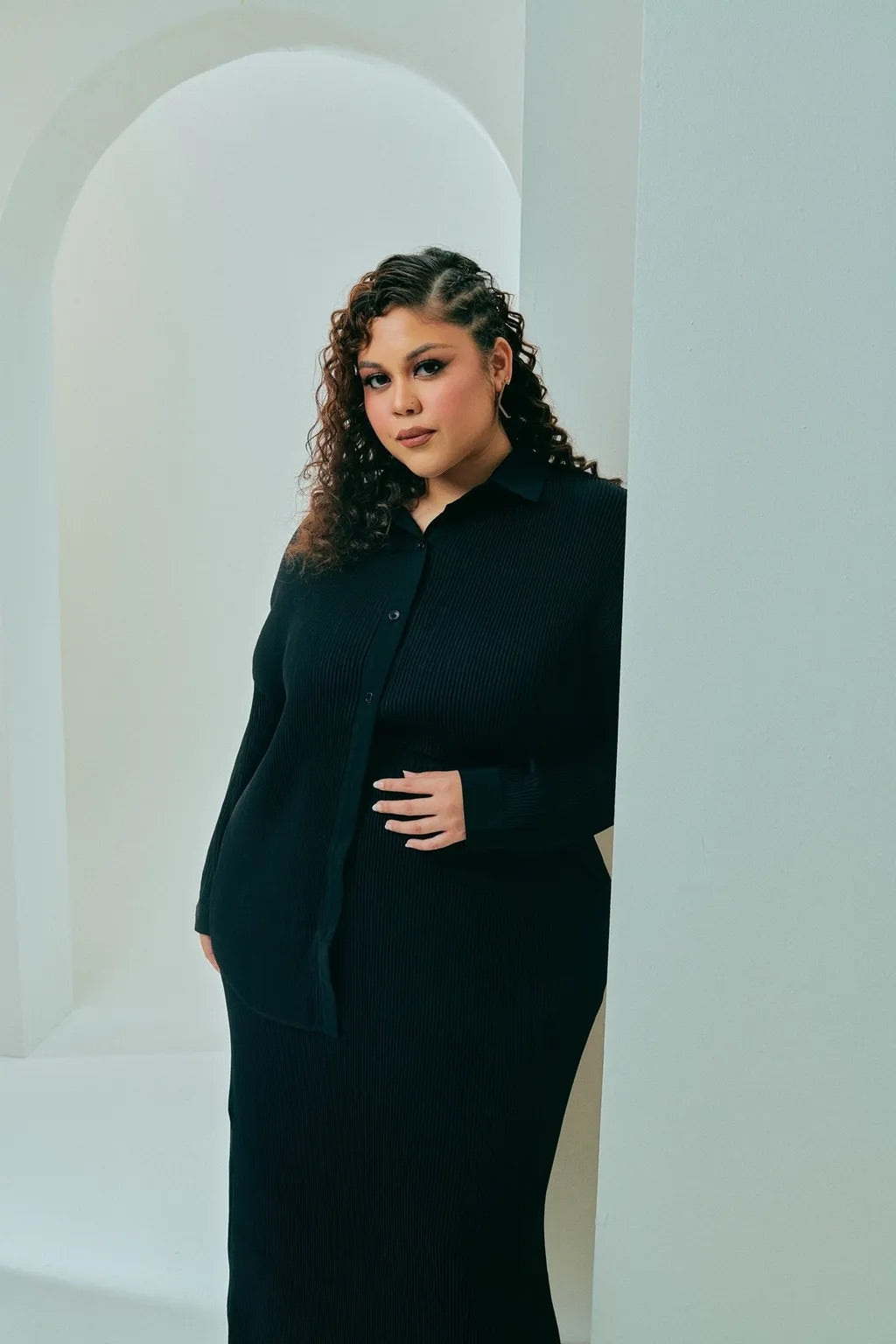 Tun Izzah Pleated Co-ord Set Earthy