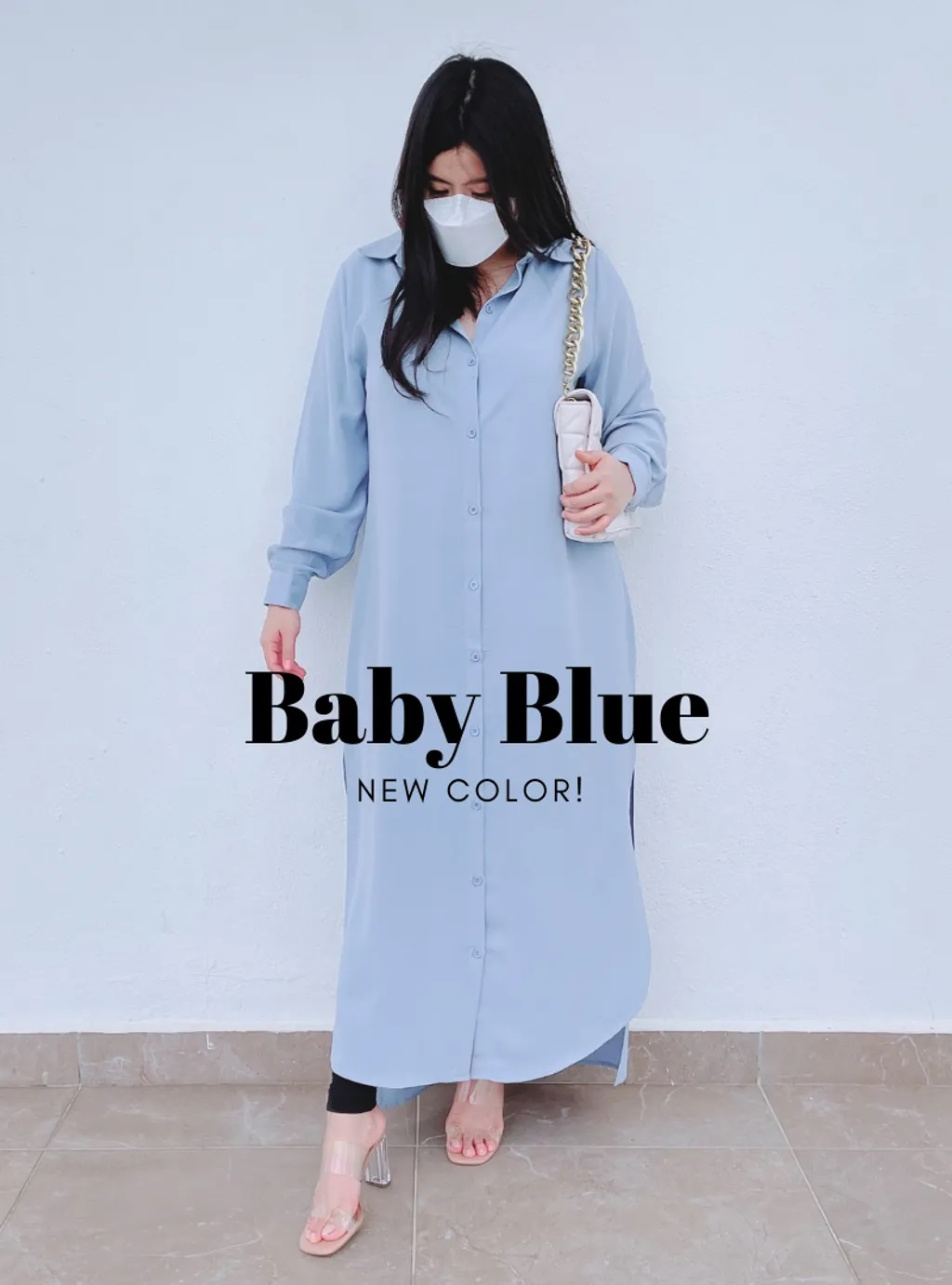 Curva Fabulous - Oversized Shirt Dress - Bloo Palette Series - CURVA FABULOUS INDONESIA - Dresses