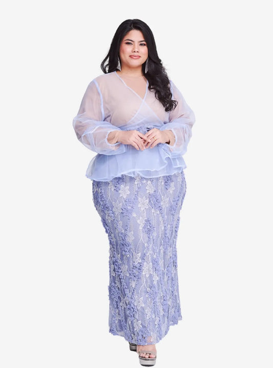 Curva Fabulous - Setelan Puff Sleeve Organza Lace - CURVA FABULOUS INDONESIA - Outfit Sets