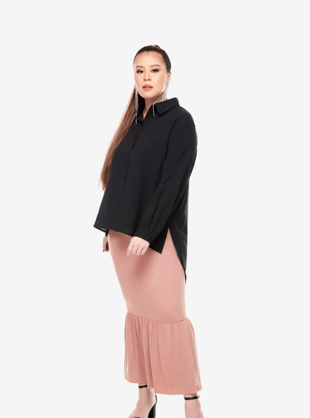 Curva Fabulous - High-Low Crop Shirt - Joy Series - CURVA FABULOUS INDONESIA - casual, formal, kemeja, sale, shirt, tops, work wear - Shirts & Tops