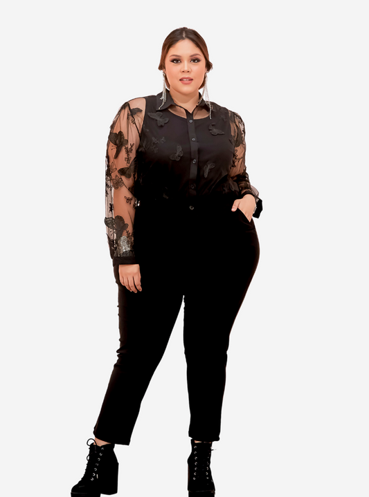 Curva Fabulous - Plus Size Ashley 3D Butterfly Shirt - CURVA FABULOUS INDONESIA - Shirts & Tops