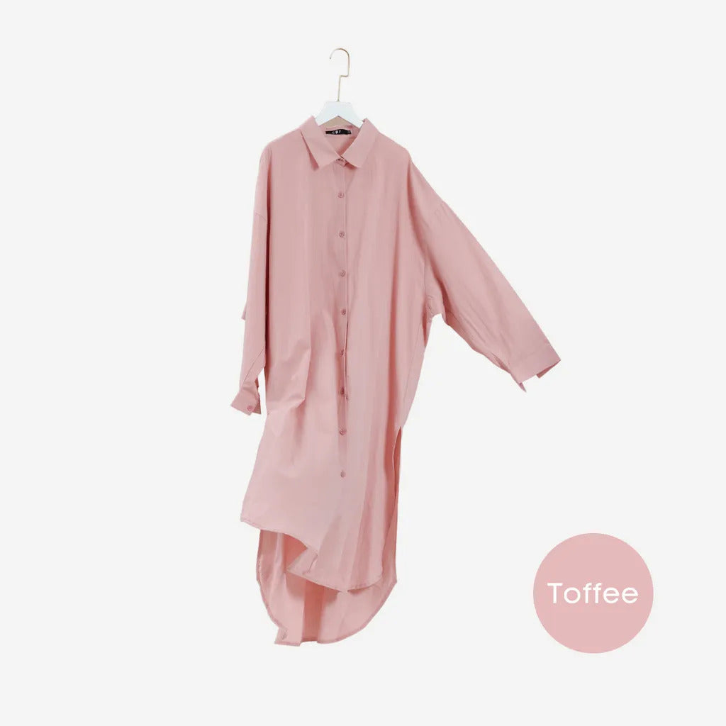 Longline Oversized Cotton Shirt Dress - Festive Series