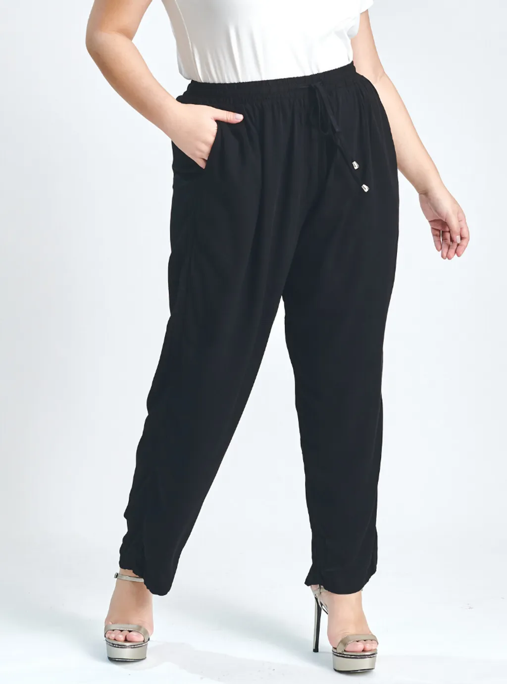 Setelan Kemeja Oversized Shirt dan Celana Lounge Pants - ALL BLACK